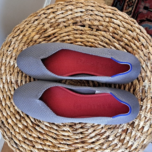 Rothy's Womens The Flat Rounded Toe Gray Knit Comfort Ballet Flats S-10‎ - Picture 5 of 8